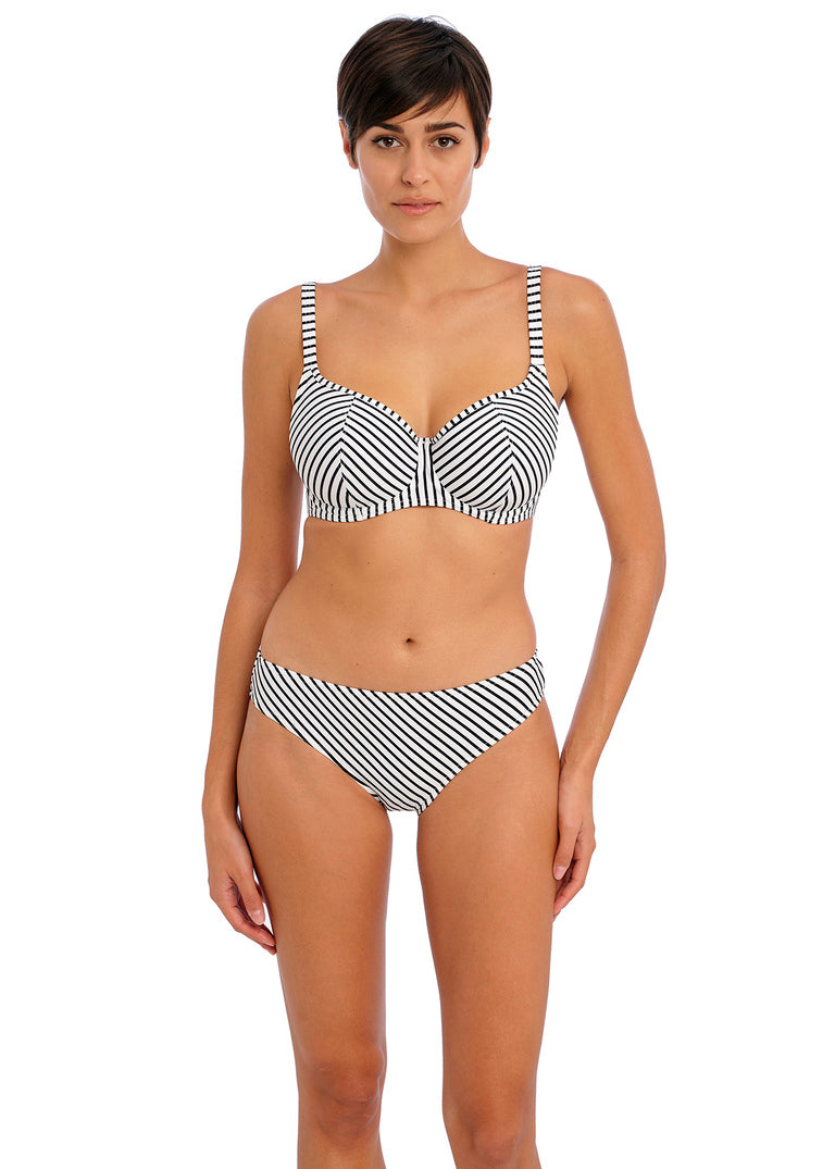 Jewel Cove Slip a Vita Midi Stripe Black and White